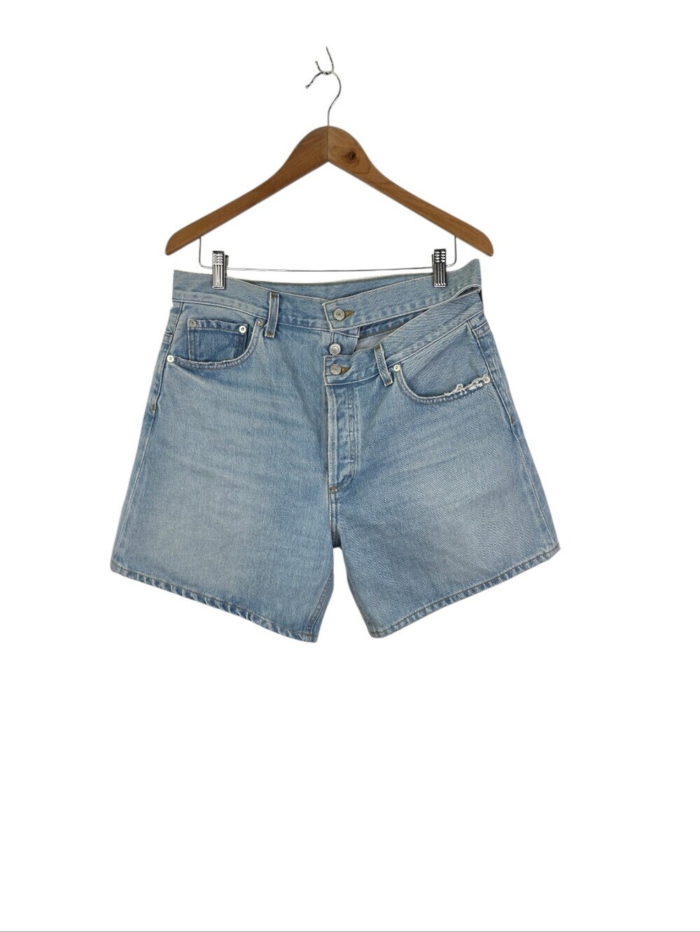 AGOLDE x Revolve Size 30 Broken Waistband Denim Short Button Fly 100% Cotton